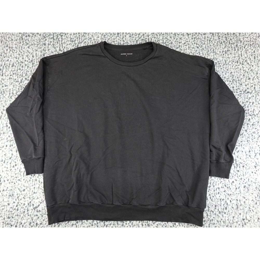Universal Standard Sweatshirt Womens S Black Pima Cotton Relaxed Crew Neck